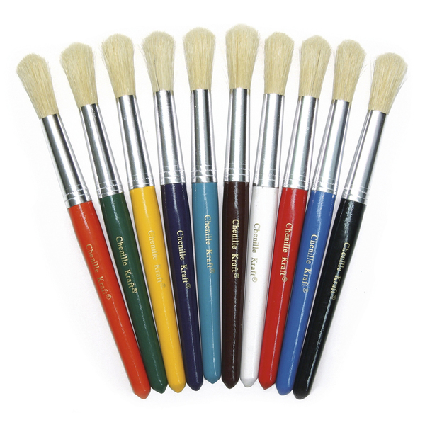 Creativity Street Round Stubby Beginner Paint Brushes, 7.5in Long, PK30 PAC5183